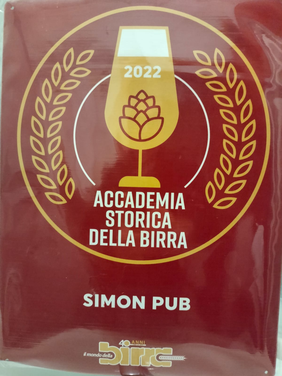 Targa Accademia Storica della Birra 2022 — Simon Pub